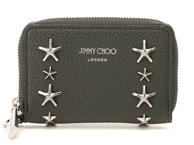 メンズファッション 財布、帽子、ファッション小物 JIMMY CHOO ジミーチュウ スタースタッズコインケース ダニー グリーン 