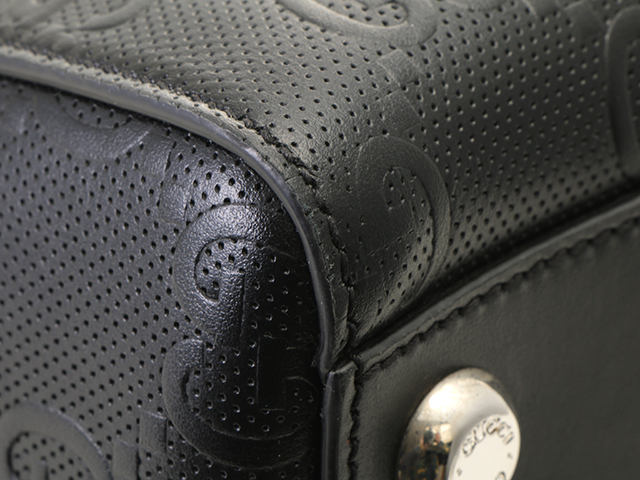 GUCCI グッチ GGエンボス トートバッグ 625774 レザー ブラック