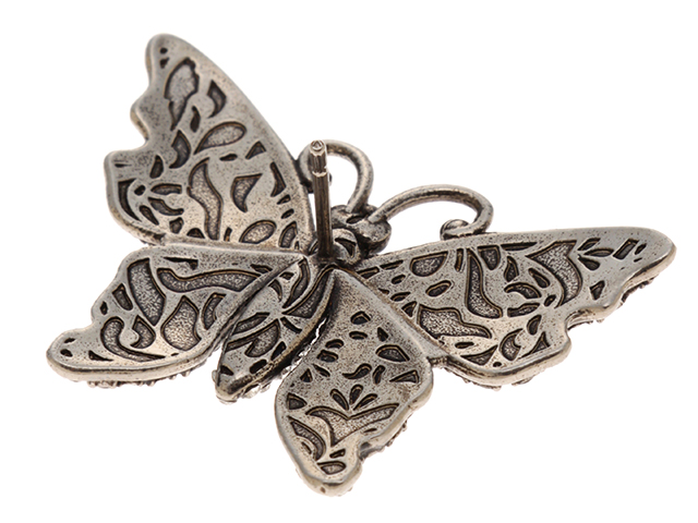 GUCCI グッチ ピアス バタフライピアス メタル／クリスタル【472】SJ