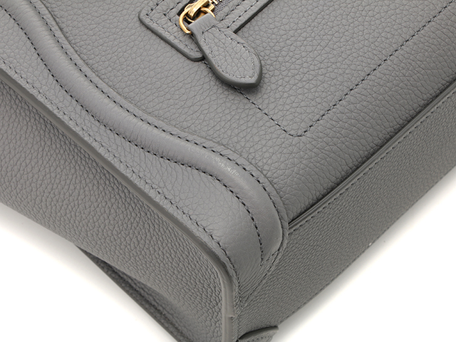 【CELINE ラゲージナノ】グレー 取り外し可能ショルダーストラップ CELINE ラゲージナノ】グレー 取り外し可能ショルダーストラップ