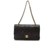 CHANEL シャネル Ｗフラップ チェーンショルダー バッグ マトラッセ ラムスキン ブラック GP ゴールド金具  2143000599384【200】 の購入なら「質」の大黒屋（公式）