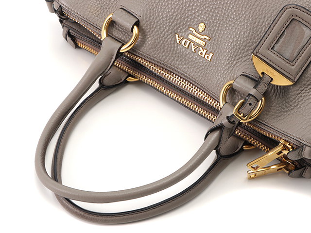 【PRADA】ストレートレッグ トラウザーズ☆SALE中 PRADA プラダ 2WAYショルダー 1BA866 レザー グレー【472