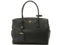 ネット限定】PRADA プラダ 2WAYトートバッグ レザー ブラック 【888