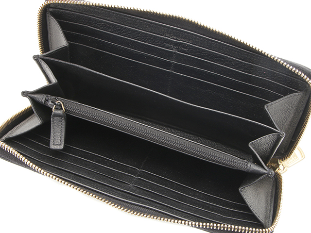 SAINT LAURENT ブラック長財布 Saint Laurent サンローラン 長財布 ブラック カーフ 352904 【437