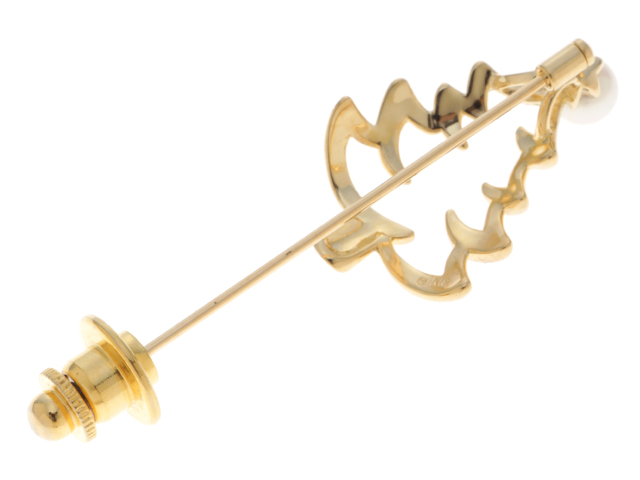 MIKIMOTO パール k18 ブローチ MIKIMOTO ミキモト ブローチ K18イエローゴールド パール 7.1g【434