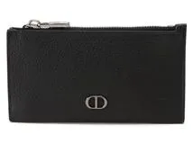 Dior　ディオール　CDアイコン　ジップカードホルダー　ブラック　グレインドカーフスキン【430】2143000615336
