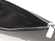 Dior　ディオール　CDアイコン　ジップカードホルダー　ブラック　グレインドカーフスキン【430】2143000615336
