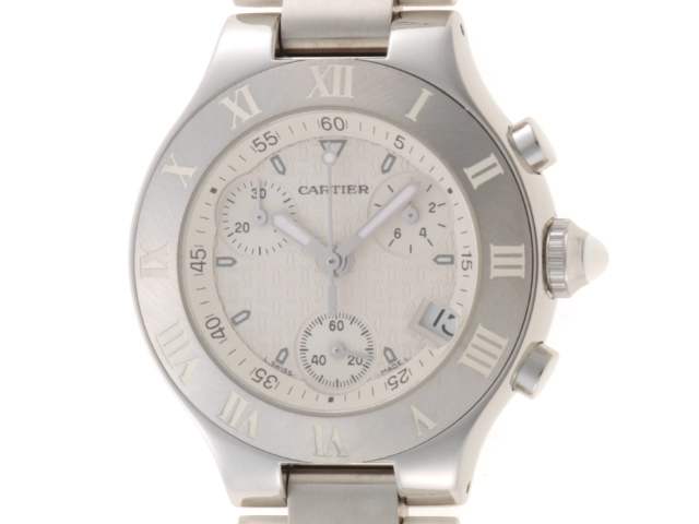 Cartier カルティエ 時計 クロノスカフSM W10197U2 ホワイト文字盤