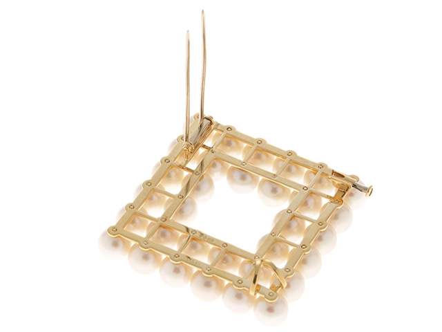 JEWELRY ジュエリー ブローチ/トップ K18 パール ダイヤモンド0.19ct 約40.2g イエローゴールド 2143000617033【207】