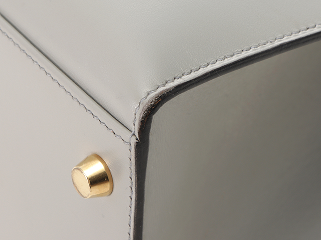 HERMES エルメス ハンドバッグ ケリー32 グレー ボックスカーフ 