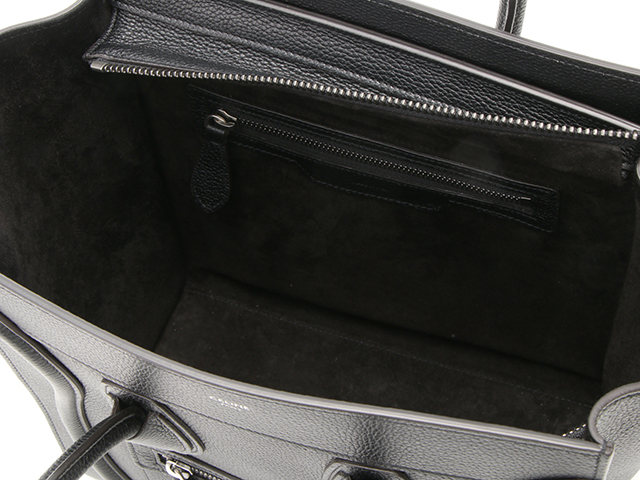 CELINE セリーヌ ラゲージ マイクロ ブラック レザー 189793DRU【430 