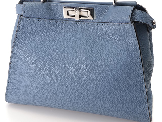 FENDI フェンディ セレリア レギュラーピーカブー ブルー レザー
