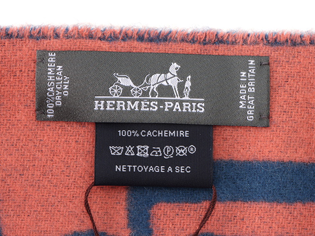 得価最新品 Hermes - エルメス レディース マフラー ブルー／サーモン