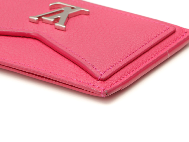 NEW LOUIS VUITTON Hot Pink Lockme Card Holder Calf Leather M68555