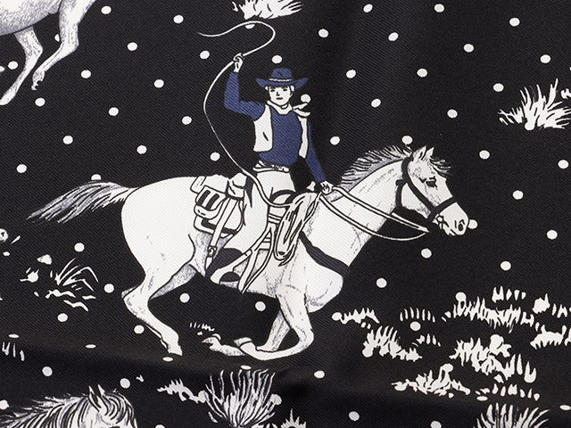 HERMES エルメス スカーフ バンダナ カレ55 LES MUSTANGS BANDANA