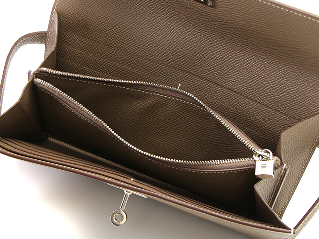 HERMES エルメス ケリーウォレット エトゥープ/SV ヴェー