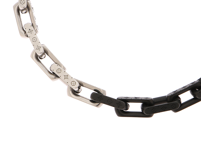 Louis Vuitton Monogram Chain Necklace M00677 Metal Silver Black