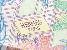 HERMES エルメス スカーフ カレ45 FAUBOURG TROPICAL DET ローズブルー