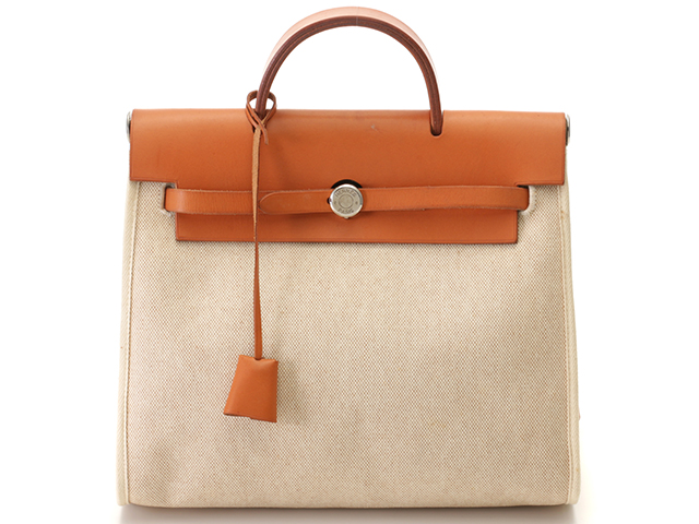HERMES エルメス エールバッグ トワルアッシュ ナチュラル/ベージュ/SV 