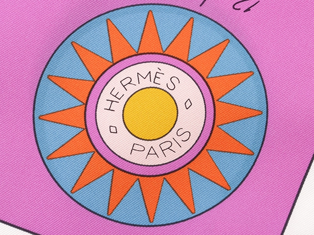 HERMES  エルメス　カレ90 TEA FOR TWO ブラン／シクラメン／マルチ【471】N