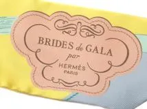 HERMES　エルメス　ツイリー　 BRIDES DE GALA APPLIQUE　ジョーヌ/ヴェール　シルク【430】2143000654304