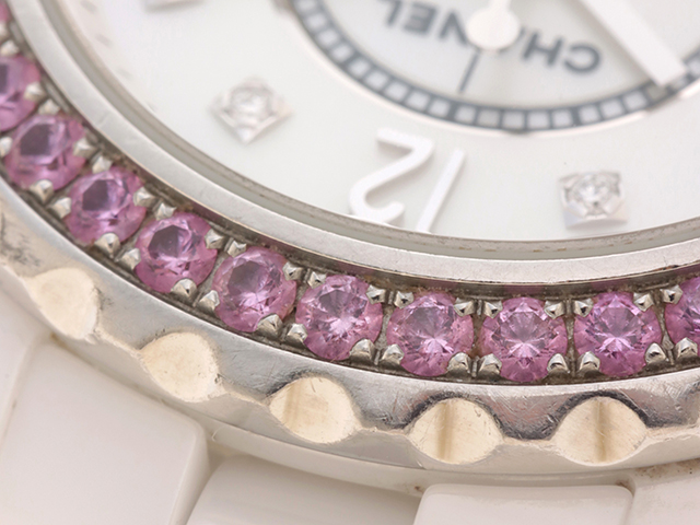 CHANEL シャネル レディース時計 J12 ピンクサファイアベゼル