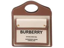 BURBERRY バーバリー ショルダーバッグ ミニポケットバッグ ナチュラル/モルトブラウン キャンバス/レザー 8039361【430】  の購入なら「質」の大黒屋（公式）