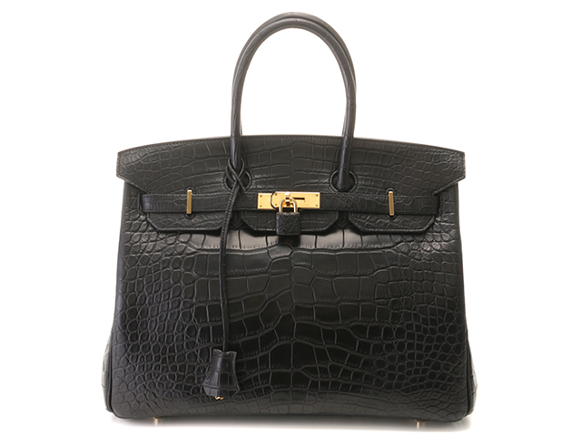 HERMES エルメス バーキン35 アリゲーター・マット ブラック ゴールド金具 □Q刻印 【432】2143000659446  の購入なら「質」の大黒屋（公式）