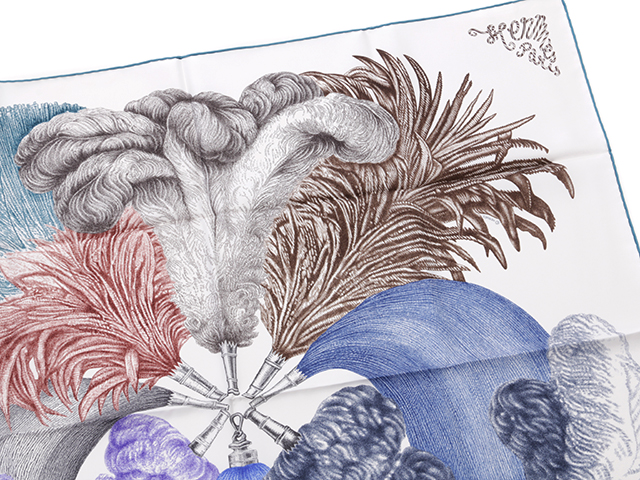 Whiteboo　エルメス　カレ 90 Plumes et Grelots HERMES カレ 90 Plumes et Grelots / 羽飾りと鈴 スカーフ