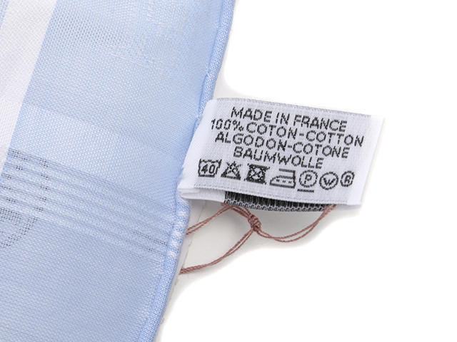 HERMES エルメス 小物 ハンカチーフ ジャガード Hレリーフ