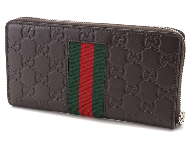 GUCCI グッチ グッチシマ ラウンド長財布 ブラウン レザー【460