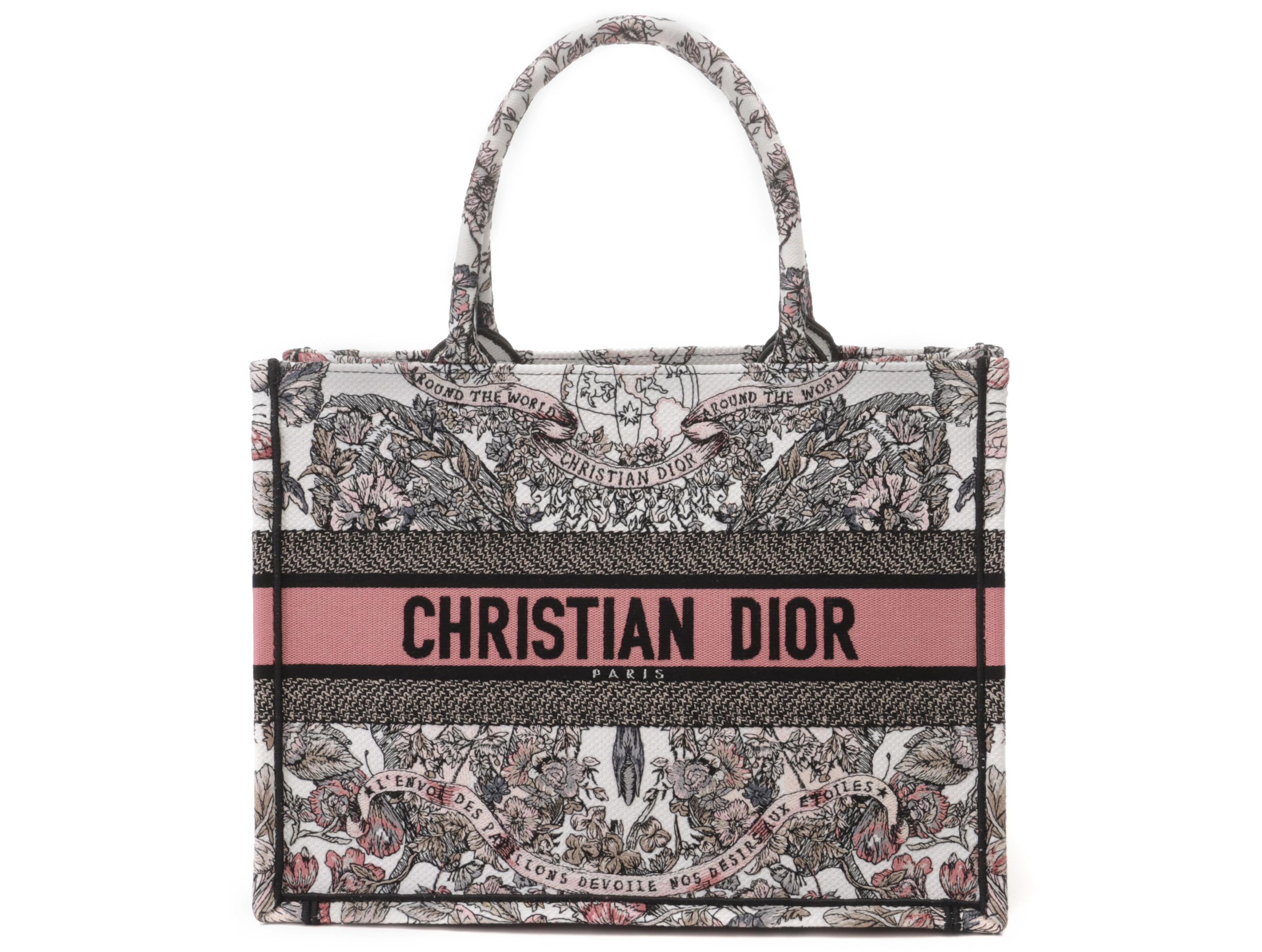 Dior　ディオール　ブックトートミディアム　Butterfly Around The World　ピンク　キャンバス　 M1296ZESO_M45E【431】