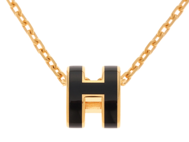 HERMES エルメス ポップアッシュ・ミニネックレス 金メッキ/エナメル  