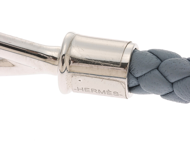 エルメス HERMES レザーブレスレット 　ジャンボH 　スイフト　パラディウム　 シルバー ブルーラン　T4サイズ　H077241FPJ7T4　 未使用品【472】AH