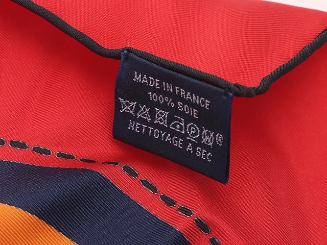 HERMES　エルメス　カレ90　BOVCLERIE MODERNE　ルージュ　シルク　【431】