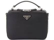 新品 プラダのバッグショルダーバッグ 2WAY 箱付き PRADA プラダ 2way ショルダーバッグ ブリック ブラック サフィアーノ