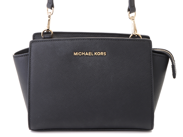 MICHAEL KORS マイケルコース セルマ ショルダーバッグ ブラック ゴールド金具 レザー 30T3GLMM2L【434】