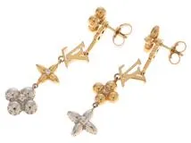 LOUIS VUITTON ルイ ヴィトン ピアス・ロング パンダントLVグラム GP