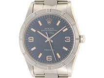 U番1999年並行品 ROLEX ロレックス 腕時計 エアキング 14010 ステンレス ブルー369文字盤 自動巻き【472】SJ