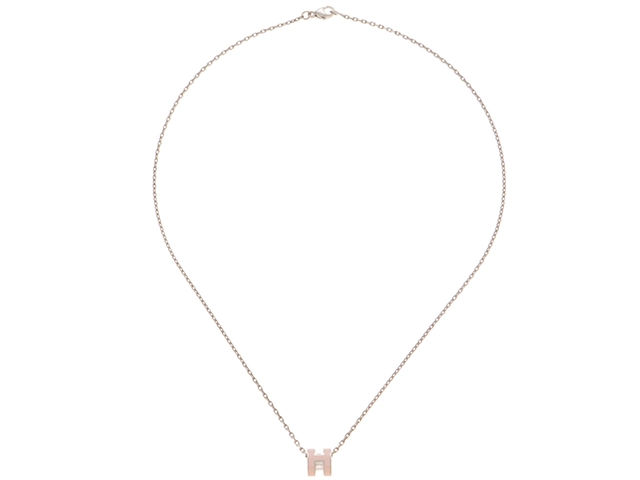 HERMES エルメス ポップアッシュ・ミニネックレス ローズドラジェ/SS【432】2143000685186