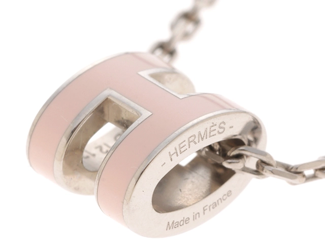 HERMES エルメス ポップアッシュ・ミニネックレス ローズドラジェ/SS【432】2143000685186