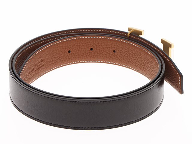 HERMES エルメス ベルトバックルH&リバーシブルベル32mm #100 ブラック ...