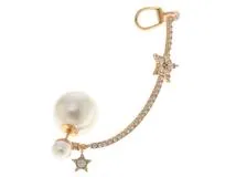 Dior ディオール イヤーカフ ピアス メタル（ゴールドプレート）レジンパール【432】 2143000685957