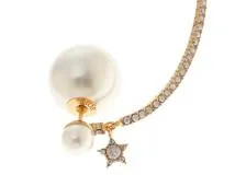 Dior ディオール イヤーカフ ピアス メタル（ゴールドプレート）レジンパール【432】 2143000685957
