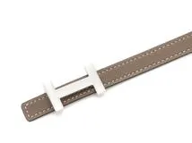 HERMES　エルメス　フォーカスベルト　 13mm　 エトゥープ　ホワイト　SV　【431】2143000687692