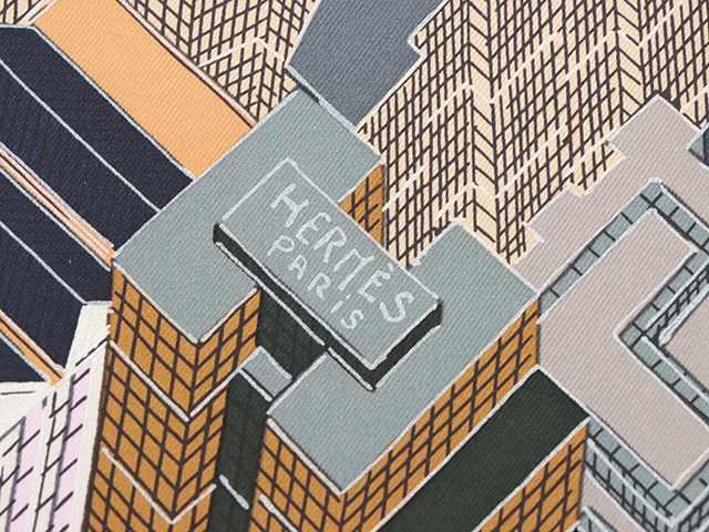 新品 HERMES カレ90 「パンタン・シティ」 HERMES 最新作 上品 スカーフ カレ 90 シルク Pantin City