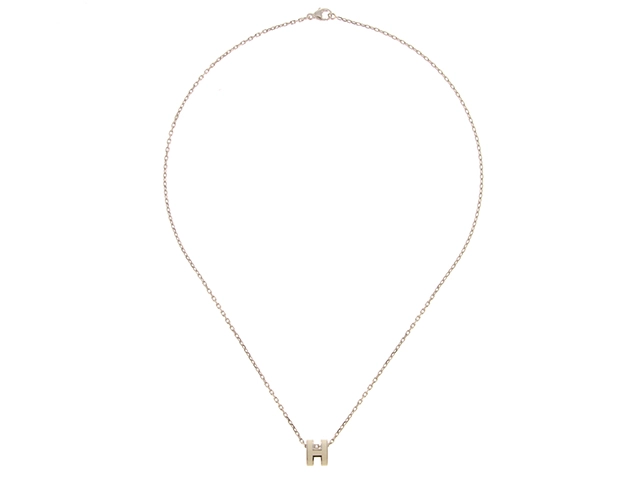 HERMES エルメス ポップアッシュ・ミニネックレス ホワイト ステンレス 2143000688491 【432】