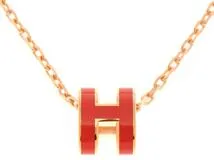 HERMES エルメス ネックレス ポップアッシュ・ミニネックレス オレンジ