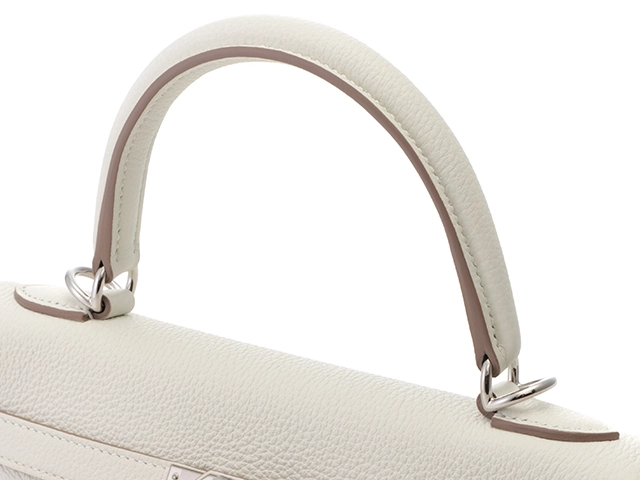 HERMES エルメス ケリー25 内縫い ハンドバッグ トゴ マッシュルーム シルバー金具【434】