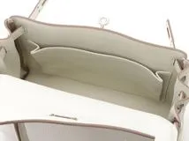 HERMES エルメス ケリー25 内縫い ハンドバッグ トゴ マッシュルーム シルバー金具【434】